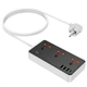 Подовжувач мережевий HOCO Storm 3-position socket AC8A 3USB та 1Type-C 30W чорний - зображення 1