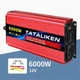 Інвертор Tataliken 6000W, чистий синус, перетворювач напруги 12V- 220V (2200W номінал) - зображення 1