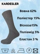 Носки мужские теплые высокие шерстяные Kardesler Medical 40-46 Серые (ROZ6501036869) - изображение 6