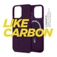 Карбоновый чехол для Apple iPhone 14 Pro, LikeCarbon MagCase, Фиолетовый, тонкий защитный чехол-панель с магнитом MagSafe, противоударный, ультратонкий, совместим с магнитными держателями и беспроводной зарядкой, ArmorStandart (ARM69204) - изображение 2