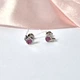 Серебряные серьги гвоздики на закрутках Микки в Розовых Камнях серебро 925 пробы родированное 82905рб 1.23г - изображение 2