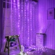 Гирлянда штора "Роса", 1,8x1,2м, 144 LED, от USB и сети 220В, 8 режимов, 12 нитей, Фиолетовый - изображение 7