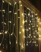 Светодиодная гирлянда штора 200 LED, 5x0,6м, 220В, прозрачный каучук, статический режим, IP44, Теплый белый - изображение 6