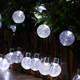 Светодиодная уличная гирлянда "Шарики прозрачные" 40 LED, 8м + переходник, 220V, IP44, Холодный белый - изображение 6