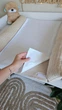 Матрасик на пеленальний комод с непромокающей накладкой и корзинкой для мелочей Бежевая вязка + бежевый 70*60 см - изображение 5