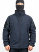 Демісезонна тактична куртка WinTac Soft Shell Stalker Dark Navy Blue S темно-синя - изображение 1