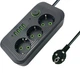 Удлинитель сетевой UA Power F06U, 4USB, Type-C, 6 розеток, 4 м Black - изображение 2