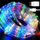 Гирлянда "Роса" в силиконовой трубке, 10м, 100 LED, от USB и сети 220V, 8 режимов, IP65, Мультиколор - изображение 1