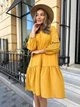 Платье женское летнее мини, выше колена, длинный рукав, с принтом колоски р. 42-46 жовтий - изображение 3