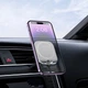 Автомобільний тримач із бездротовою зарядкою Hoco HW17 Crystal magnetic wireless 15W Grey - изображение 4