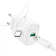 Зарядне мережеве Hoco C140A USB 18W/3A QC3.0 адаптер швидка зарядка для телефону/смартфону/пристроїв + кабель USB to Type-C Білий - зображення 3