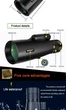 Телескоп Borwolf 12-36X50 BAK4 Оптична лінза з призмою - изображение 2