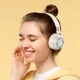Наушники Hoco детские Bluetooth 5.3 400mAh TF/AUX/RGB подсветка Cute fun Milke White (W50_MW) - изображение 5