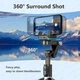 Стабілізатор для телефону з автоматичним відстеженням Gimbal CR Q18 з LED лампою та Bluetooth кнопкою Селфі палка Чорний - зображення 5