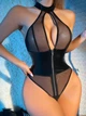 Жіноча еротична білизна, костюм латексный боди SM2025вв Simply Sexy чорний М - зображення 1
