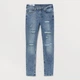Джинсы Skinny рваные мужские H&M 0825927 30-30 Темно-синие (KAY2000001536780) - изображение 4