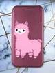 Чохол-книжка з малюнком для iPhone 11 Бордовий :: Лама рожева (принт 100) - зображення 1