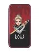 Чохол-книжка з малюнком для Apple iPhone XR Бордовий :: Українська захисниця (патріотичний принт 171) - зображення 1