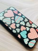 Чехол-книжка с рисунком для Xiaomi Redmi Note 8 Pro Черный :: Разноцветные сердечка (принт 334) - изображение 3