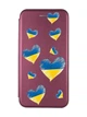 Чохол-книжка з малюнком для iPhone 11 Бордовий :: Сердечка. Україна (принт 258) - зображення 1