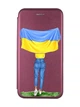 Чохол-книжка з малюнком для Samsung Galaxy A54 5G (A546) Бордовий Дівчина з прапором (принт 263) - зображення 1