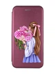 Чохол-книжка з малюнком для iPhone 11 Бордовий :: Дівчина з півоніями (принт 11) - зображення 1