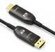 Цифровий оптичний кабель Displayport штекер - HDMI штекер, довжина - 30,0м, DP1.2 to HDMI2.0, 4K@60Hz 3D ARC HDCP2.2, 18/21.6Gbps, контакти - покриття золото 24К DP2HDMI-FO-4K-30 - зображення 2