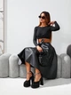Fashions • Жіноча спідниця з еко-шкіри Stefania Fashions 52-54 чорний (1737-аз) - зображення 2