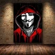Картина на холсте для интерьера 50х70см - Anonymous in red - изображение 5