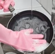 Силиконовые перчатки со щеткой CleansGlove, розовые - изображение 6