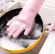 Силиконовые перчатки со щеткой CleansGlove, розовые - изображение 7