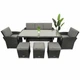 Садовая мебель из ротанга Just Relax набор Делюкс 520 с 3 Пуфами Графитовый из ротанга со стальным каркасом - изображение 2
