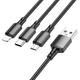 Переходник Borofone 3in1 micro/type-C/lightning BX72 2A/1m Black - изображение 1