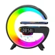 Настільна лампа, нічник G RGB 4-in-1 Rainbow з бездротовою зарядкою, bluetooth колонкою та годинником чорна - зображення 3