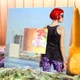 Зеркало с рисунком "Рыжая девушка в леопардовых лосинах" украшение интерьера и декор для спальни, кафе, офиса - изображение 3