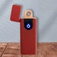 Электрозажигалка сенсорная USB электрическая спиральная зажигалка с индикатором заряда, Красная - изображение 1