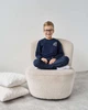 Теплый костюм Nicoletta на мальчика со штанами в клетку - Байка - Family look папа/сын, Темно-синий, 116 - изображение 1