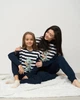 Жіноча піжама Nicoletta у смужку - Дракончик - Family look мама/донька 96734-Темно-синій-S - зображення 9