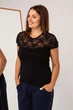 Футболка Ozkan з прозорим верхом Viscose Чорний 2xl - зображення 2