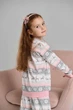 Піжама Nicoletta зі штанами на дівчинку з принтом олені - Інтерлок - Family look Мама/донька, Молочний, 116 - зображення 8