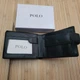 Мужской кошелек из кожзама Polo черный 538 чорний 12×10см - изображение 1