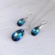 Набір прикрас Hand Made з кристалами Swarovski кольору Bermuda Blue (комплект без ланцюжка) - зображення 1