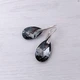 Серьги Hand Made с кристаллами каплями Swarovski черно-серебристого цвета Silver Night - изображение 1