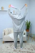 Пижама Кигуруми My Kigu Мужская Заец Кролик Серый размер S 144-155 см (21067411) - изображение 4