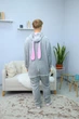 Пижама Кигуруми My Kigu Мужская Заец Кролик Серый размер S 144-155 см (21067411) - изображение 5