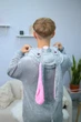 Пижама Кигуруми My Kigu Мужская Заец Кролик Серый размер S 144-155 см (21067411) - изображение 6