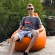 Кресло Мешок Груша Оксфорд Waterproof (2XL-120х85) iQmebel Оранжевый (сьемный чехол) - изображение 3