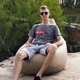 Кресло Мешок Груша Оксфорд Waterproof (2XL-120х85) iQmebel Бежевый (сьемный чехол) - изображение 4