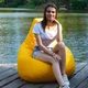 Кресло Мешок Груша Оксфорд Waterproof (2XL-120х85) iQmebel Желтый (сьемный чехол) - изображение 3