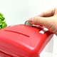 Сейф-копилка детская со сканером отпечатка пальца и кодовым замком затягивает купюры звук подсветка Красный (MK 5411) - изображение 6